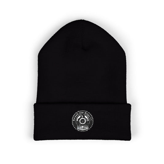 Embroidered Vintage Police Badge Cuffed Beanie
